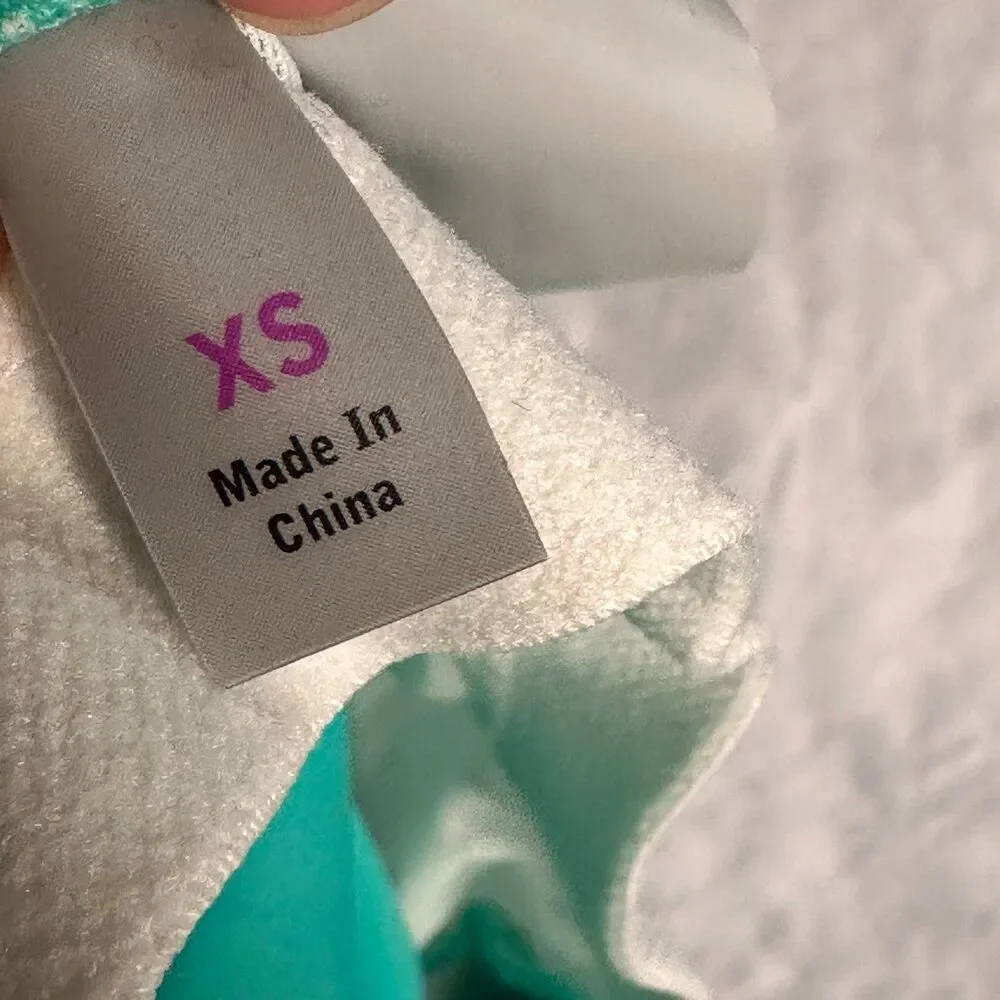 Athleta Kiki Swim Dress Aqua Built-In Bra Key Hole Neck Sport